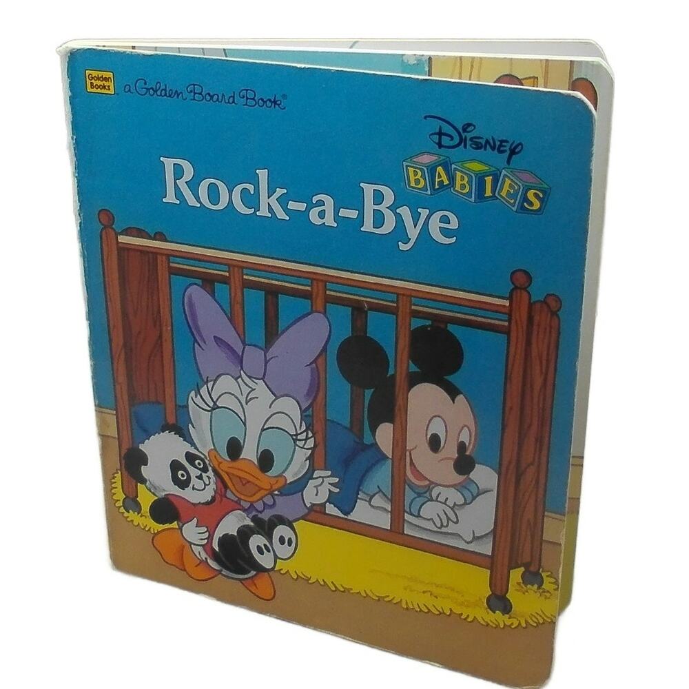 1988 Disney Babies Rock-A-Bye Golden Board Book Vintage